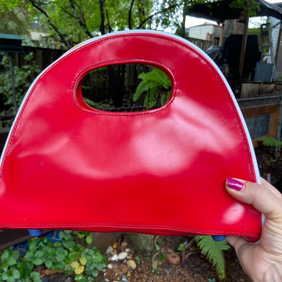 PONY Vintage Red Y2K Vinyl Mini Bag - Picture 6 of 11